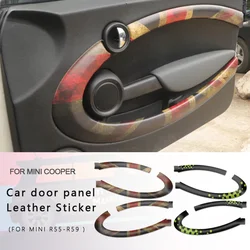 Car door panel Leather Sticker For MINI COOPER For R55 R56 R57 R58 R59 Car Accessories Styling