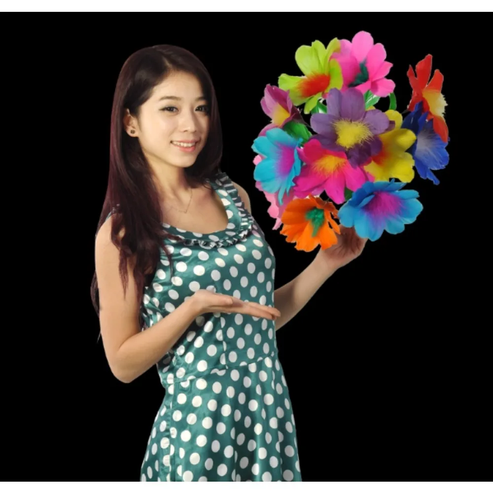 12 fiori con maniche da sole - Mano vuota per piumare la magia dei fiori per spettacoli teatrali Trucchi magici Giochi di magia per feste Giocattoli magici
