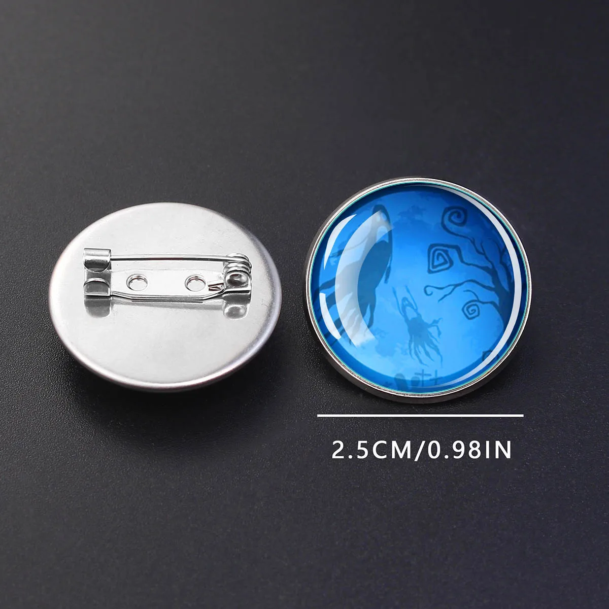 1PC Halloween Themed Circular Metal Brooch with Two Colors To Choose From, Exquisite Jewelry Gift for Halloween Parties