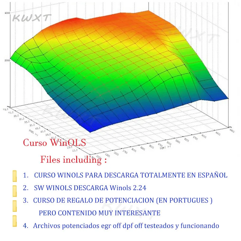 Complete WINOLS course-learn to rewrite the memory of the ECU (advanced basic level), Spanish language 40H videos  320 Page