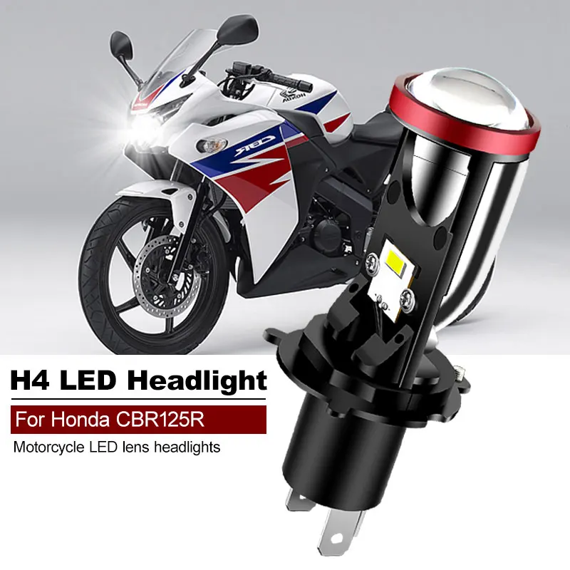 1PCS FOR HONDA CBR125R 25W 6000K White Motorcycle Accessories H4 LED Lens Headlight CANbus High Low Beam HS1 MOTO Lamp