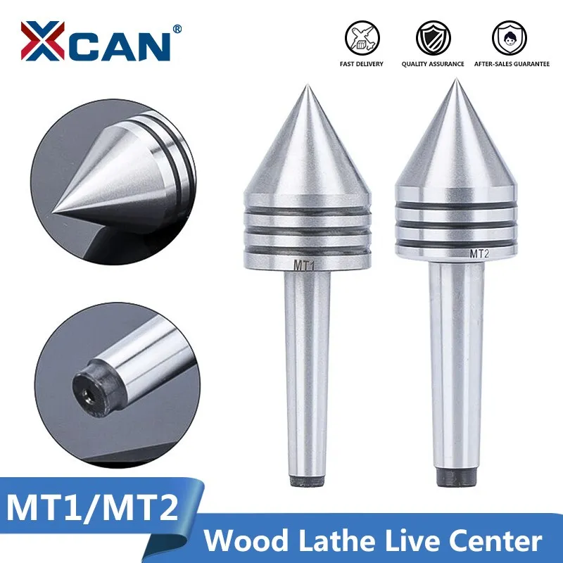 

XCAN Heavy Duty Wood Lathe Live Center MT1/MT2 Woodworking Tapered Turn Center Heavy Duty Live Tailstock Center CNC Tool