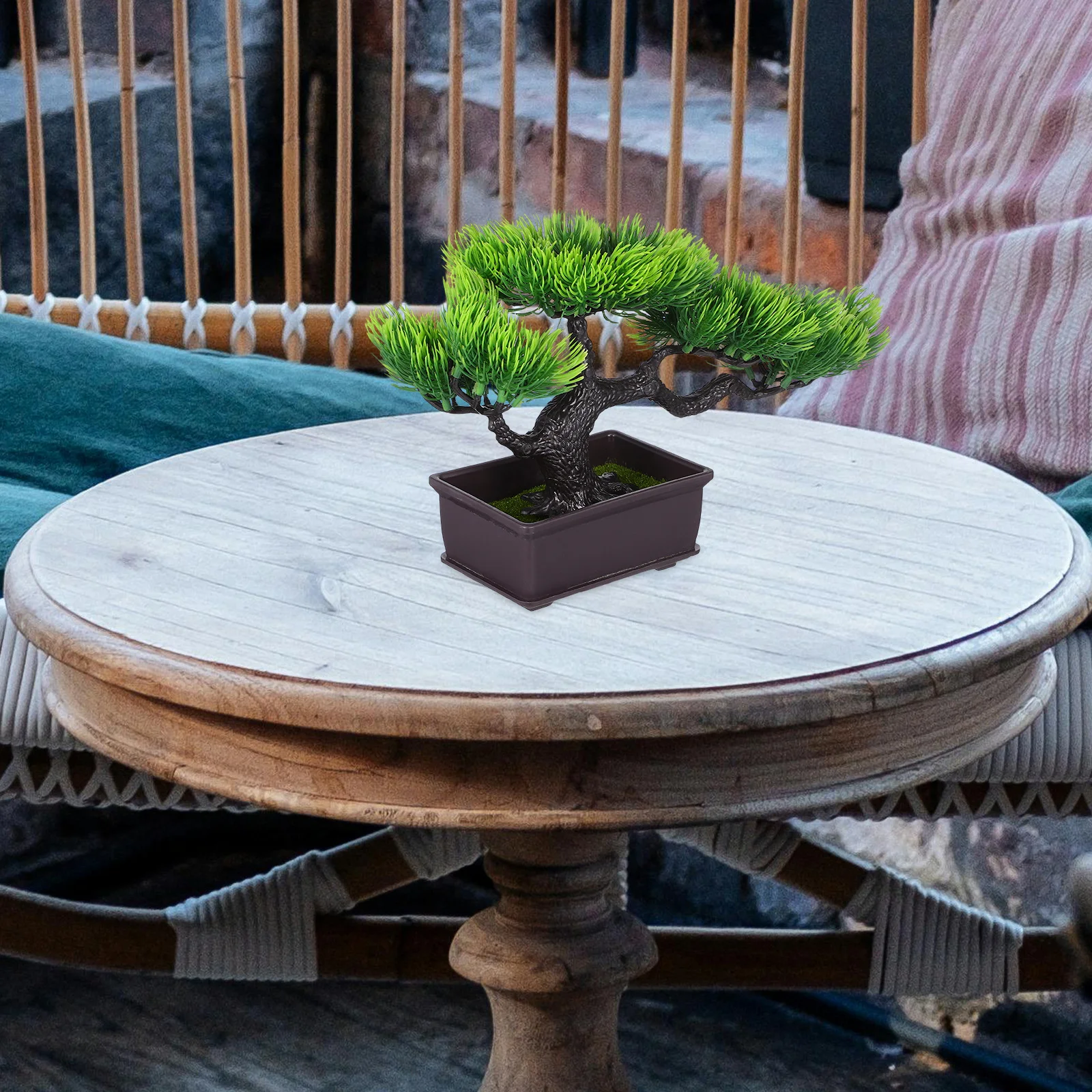 

Artificial Bonsai Tree Potted Faux Japanese Pine Realistic Simulation Zen Garden Fake Plant Home Office Indoor Decor Desktop
