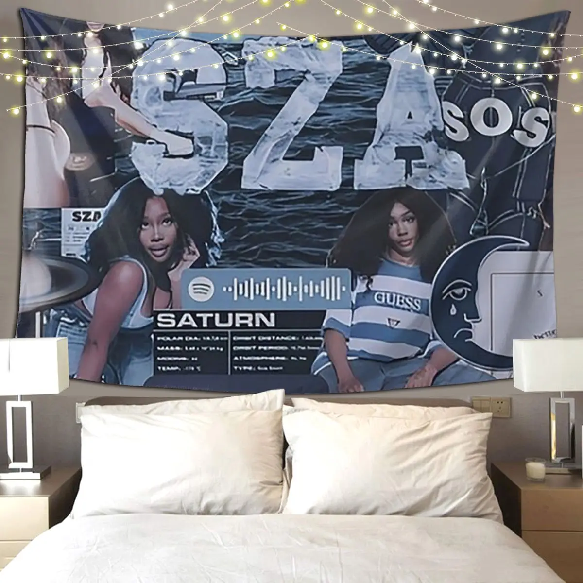 

SZA SOS песня певица гобелен художественный настенный эстетический домашний декор гобелены для гостиной спальни комната в общежитии