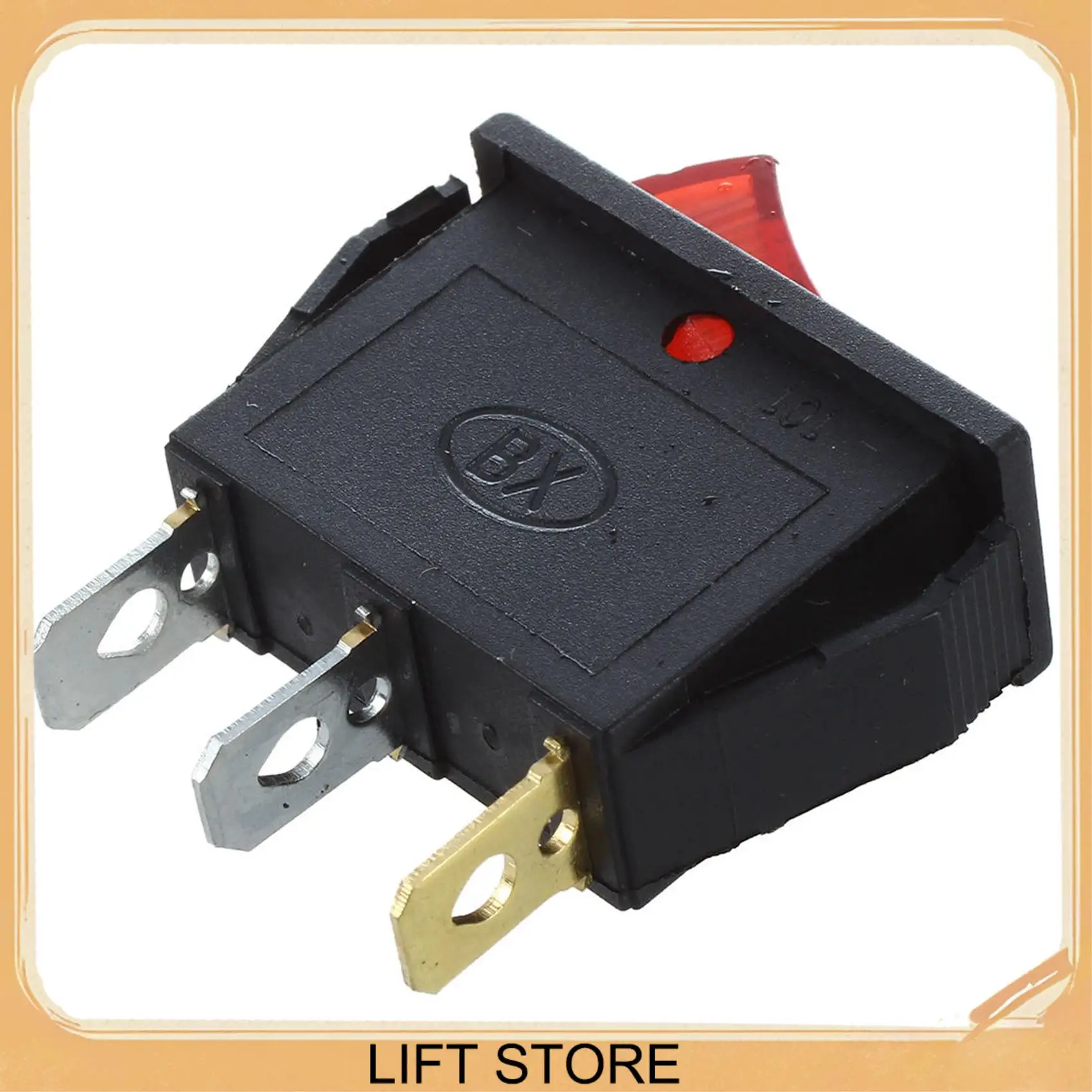 BTLIFE-2X Rocker Switch ON OFF Bright Bipolar 28X10mm 250V 15A 3 Terminais VERMELHO