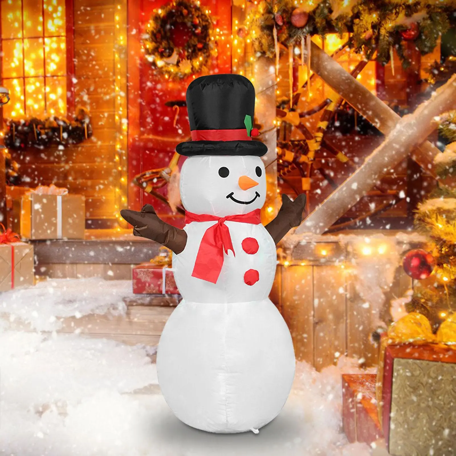 

Christmas Inflatables Snowman US Plug Christmas Yard Decoration Blowing up Snowman for Holiday Party Garden Lawn Outdoor Indoor