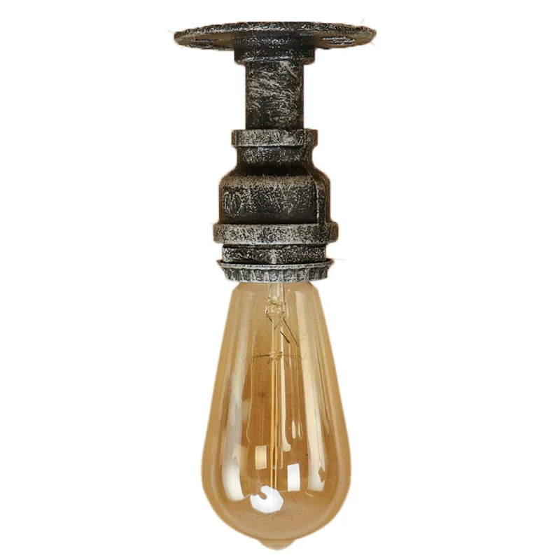 Iron Pipe Ceiling Light Vintage E27 Loft Indoor Ceiling Lamp Holder Mirror Beside Wall Sconce Lighting Fixtures