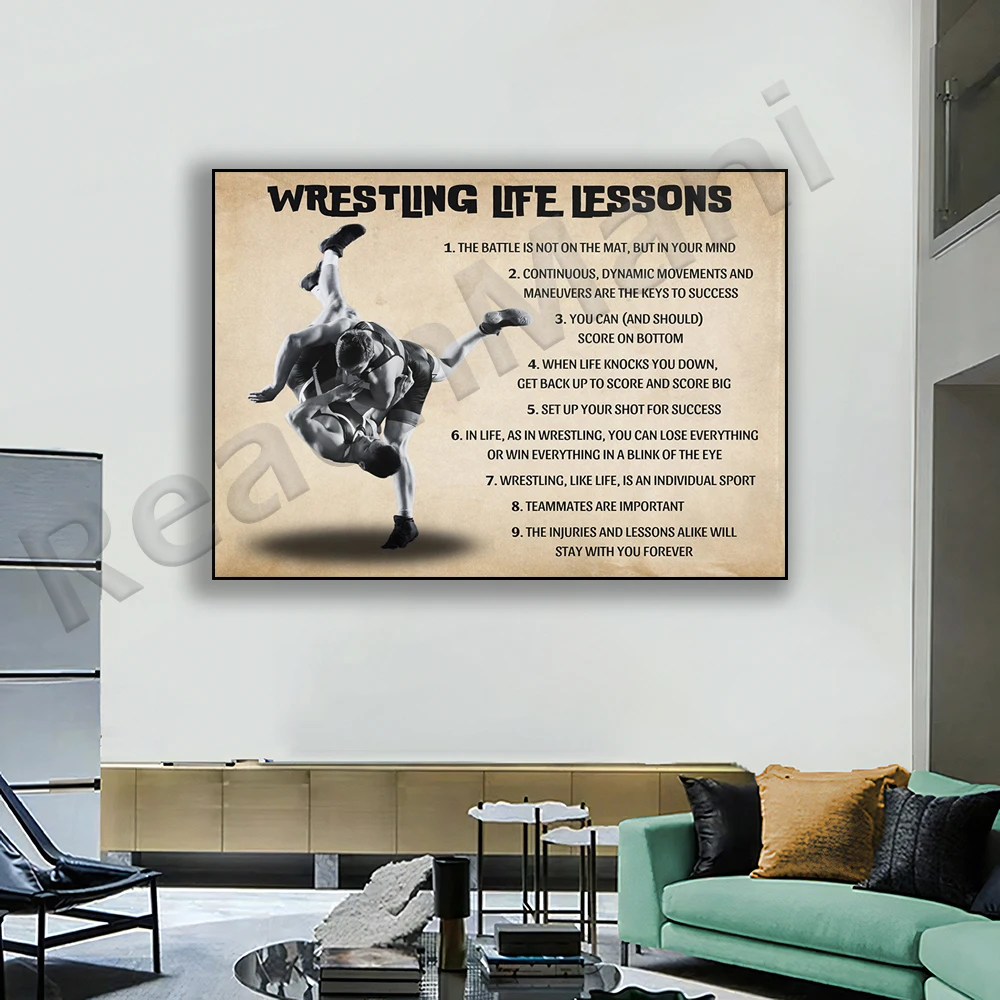 Wrestling Life Lessons Posters, Wrestling Tips, Wrestling Wall Art, Inspirational Quotes, Wrestler Gifts