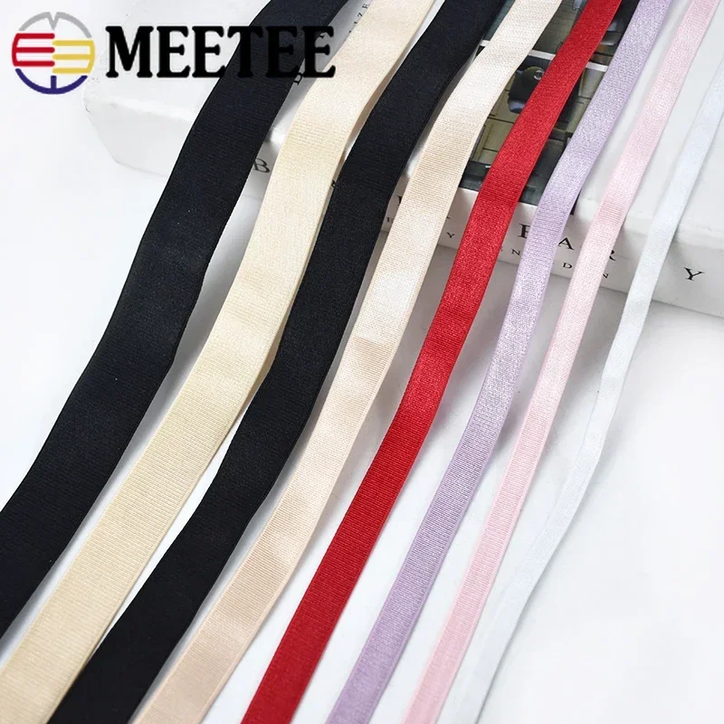 4/10M 6mm-25mm Nylon Bra Strap Elastic Bands Underwear Soft Rubber Band Shoulder Webbing Tape DIY Garment Sewing Accessories