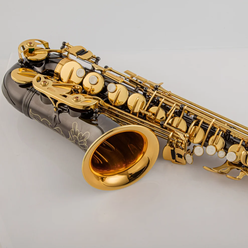 made quality YAS-875EX alto saxophone Eb black electroplating black nickel plated carved body professional Woodwind ins