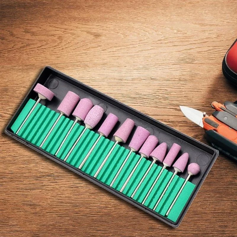 12 個ネイルアート研削研磨ヘッドドリルビット電気マニキュアツール高品質