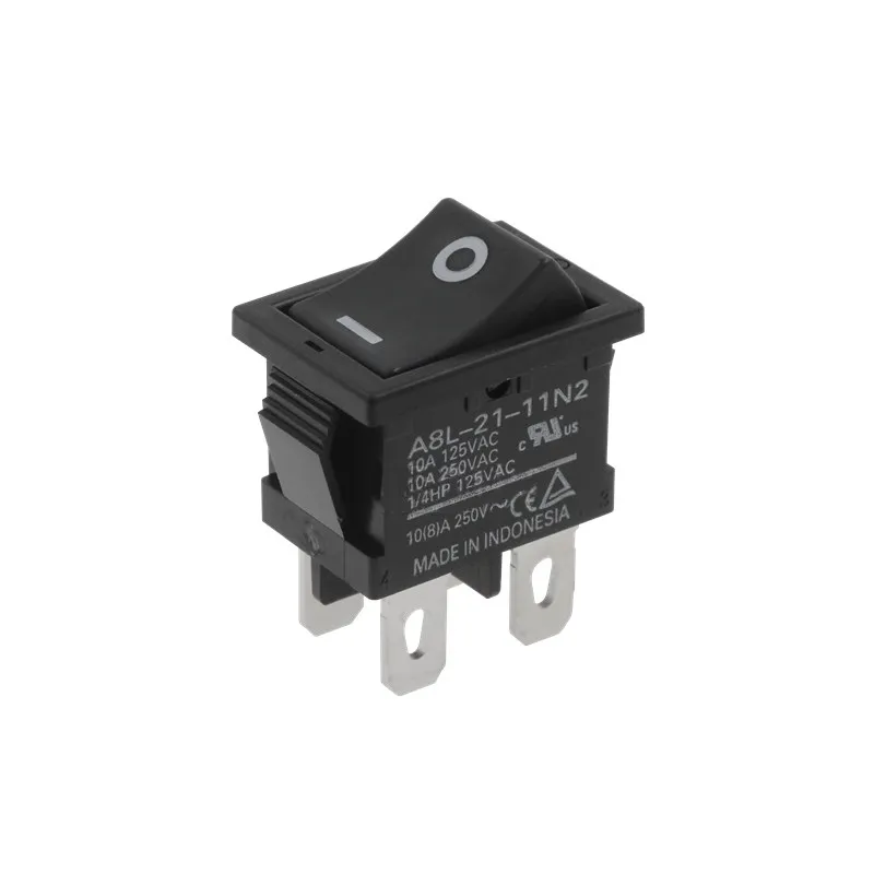 10pcs  Heavy for Omron A8L-21-11N2 Rocker Switch 4Pin 2Position 10A 250V