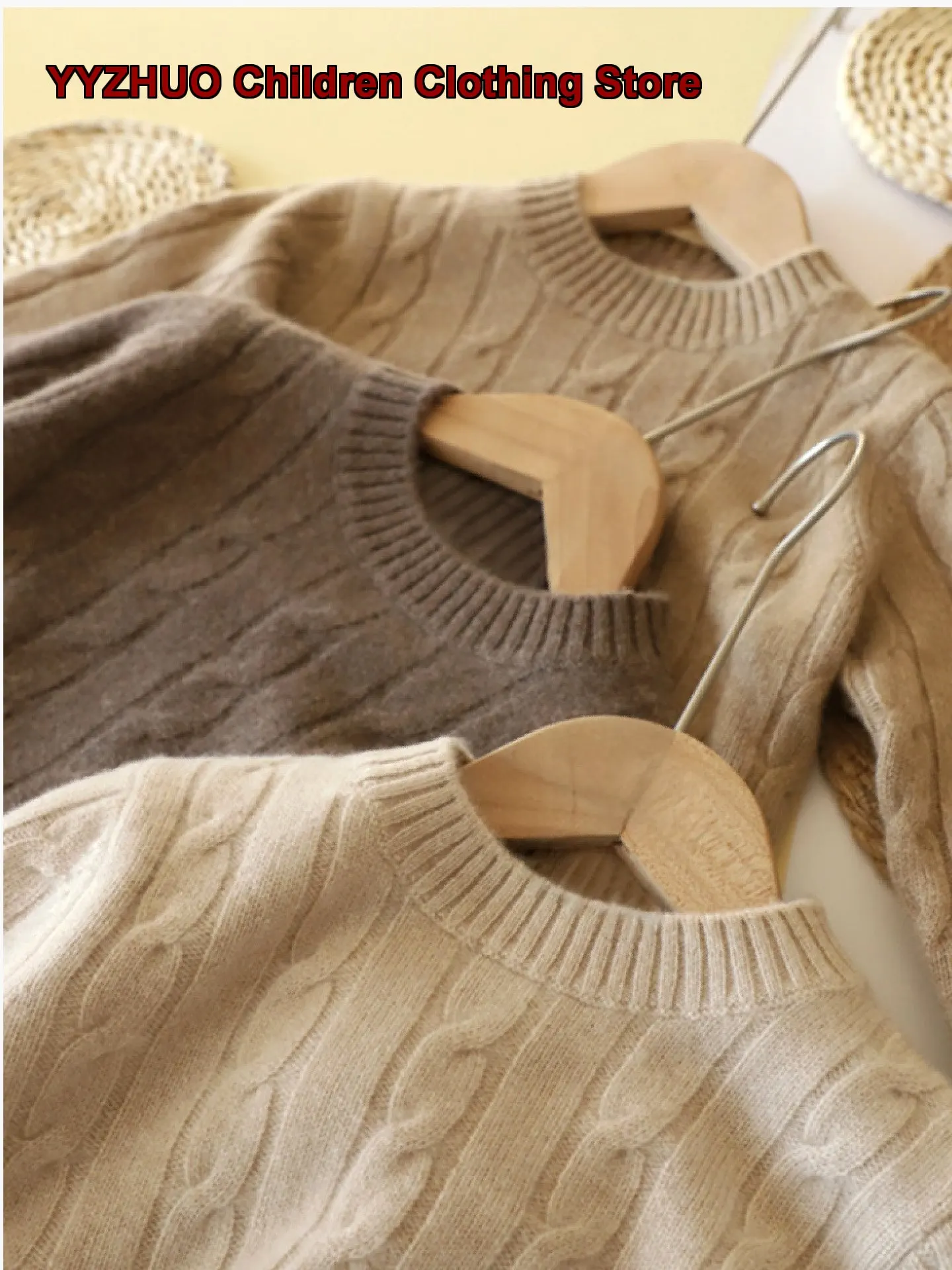 Boys Girls Autumn Thin Solid Color Twisted Knit Pullover Base Layer Top Kids
