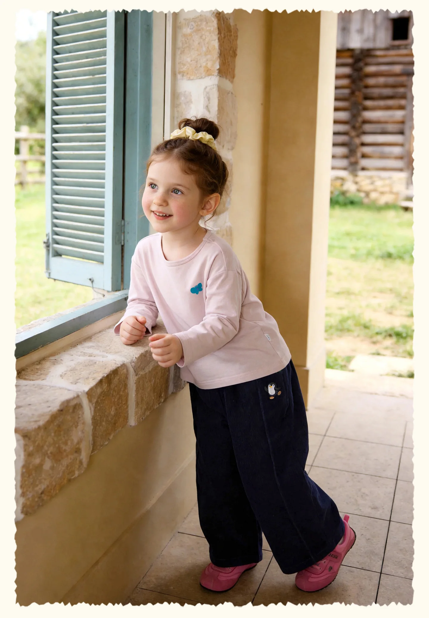 Amila 2026 Herbst Neue Kinder-Freizeithose mit seitlicher Pinguin-Verzierung Vintage Niedliche Atmosphäre Vielseitige Hose – Detail 28