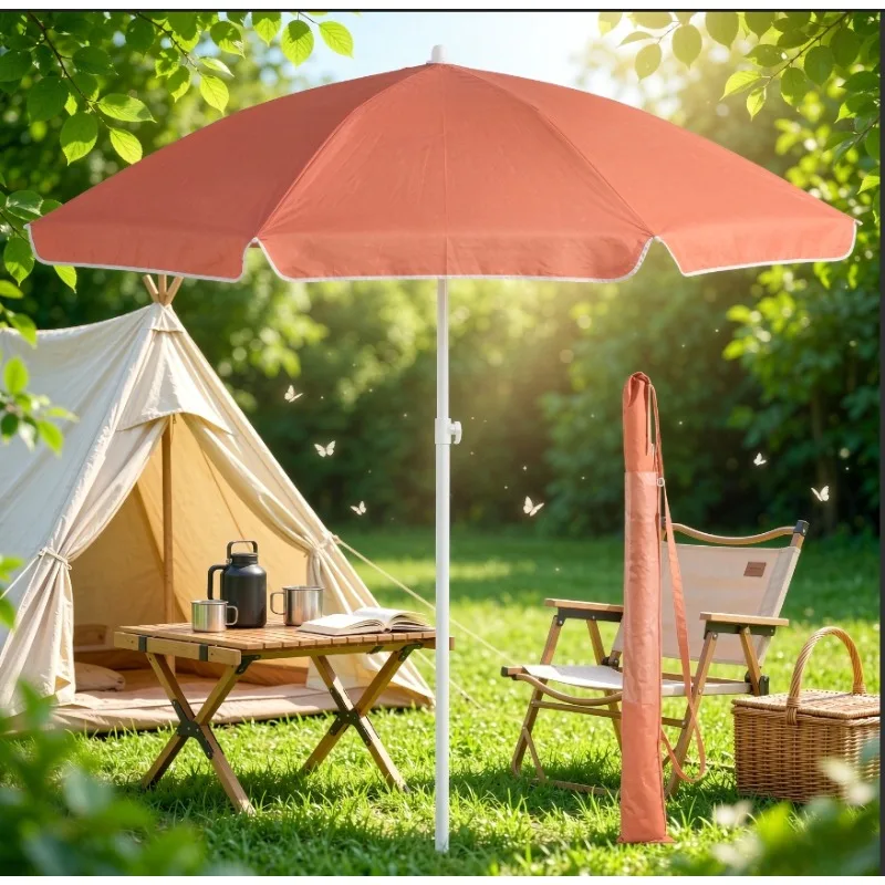 Modern Sombrilla 2m Portable 120g Polyester Canopy UPF50+ Sun Protection Beach Umbrella Sand Outdoor Picnic