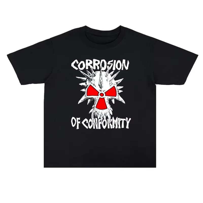 

2025 Summer Punk Metal CORROSION OF CONFORMITY Band Printed T-shirt High Quality Short Sleeve Men Tee Y2k