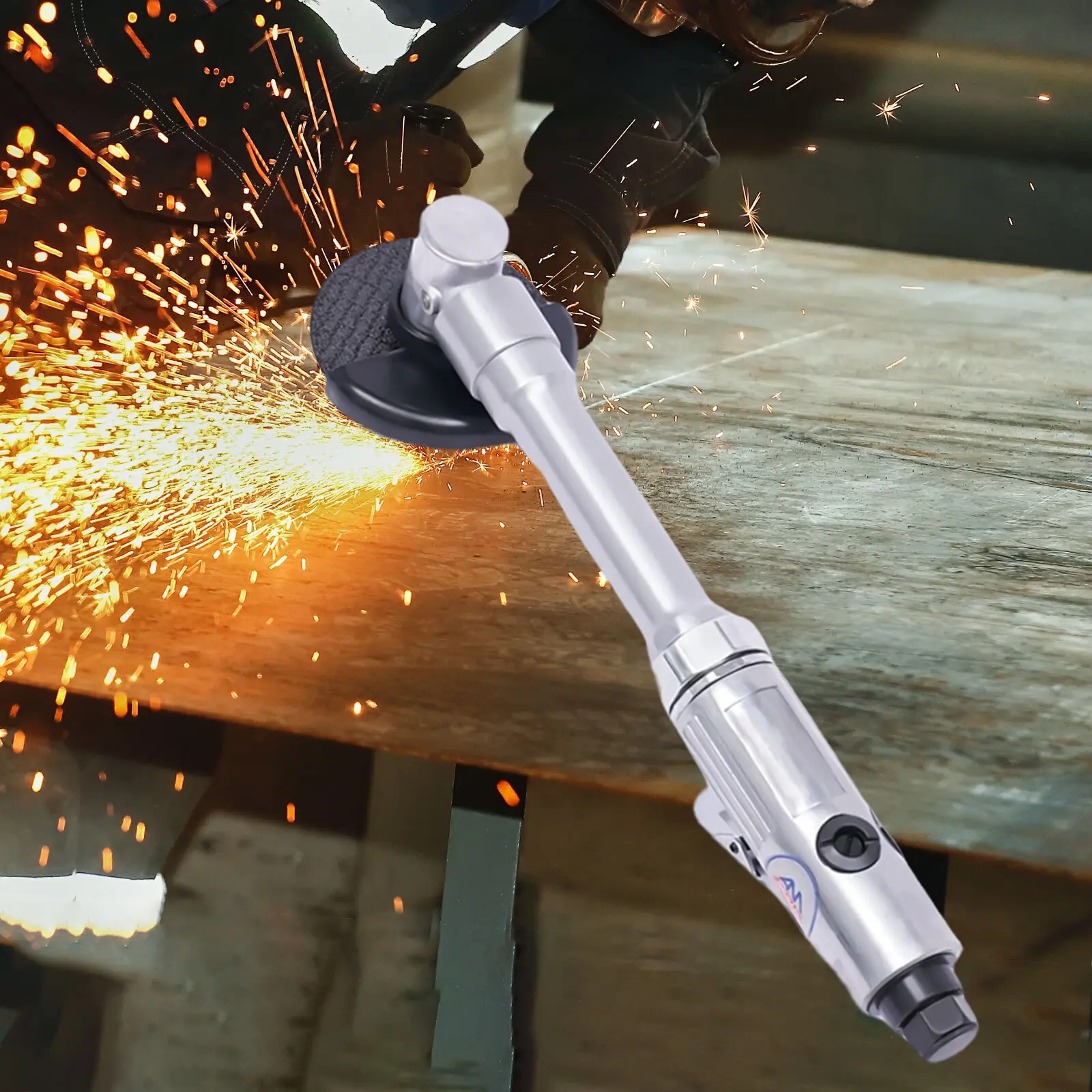 

1/4" Pneumatic Angle Grinder Air Cutting Machine Long Handle Air Angle Grinding Cutter Sander Tool 90PSI 18000RPM