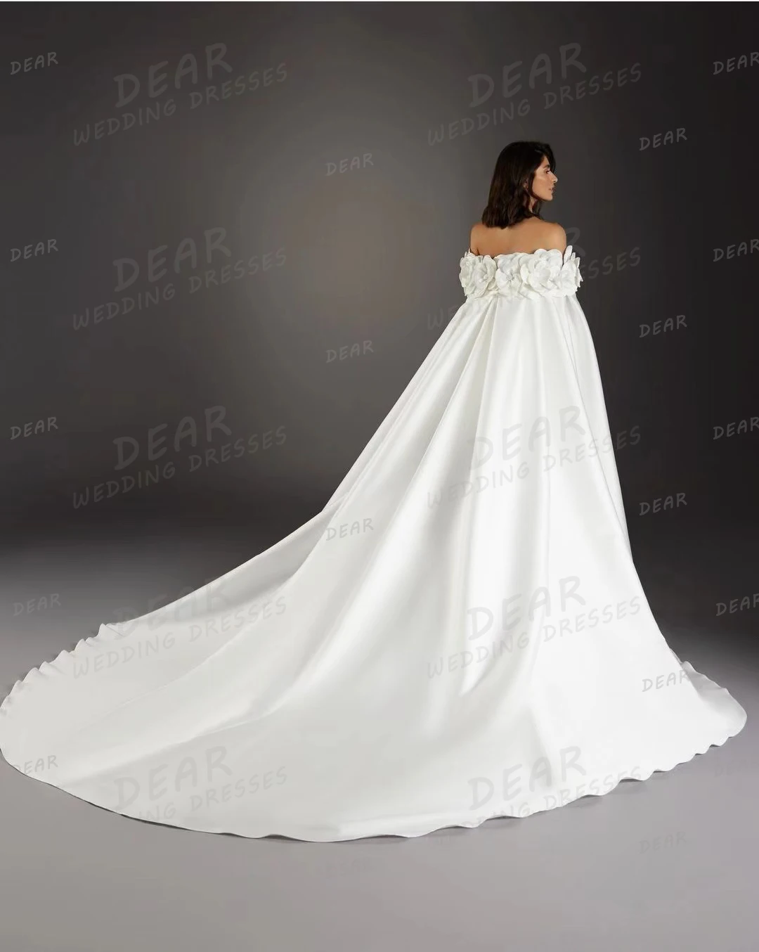 Simple A Line 2025 Wedding Dresses Woman's 3-D Flowers Sexy Sleeveless Off Shoulder Shawl Bride Gowns Formal Vestidos De Novia