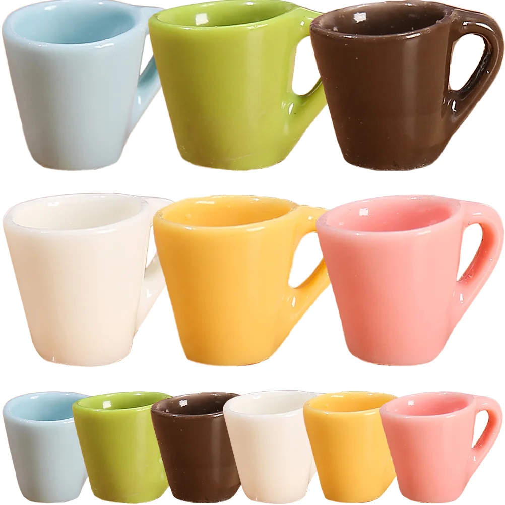 

12 Pcs Simulation Cup Dollhouse Decorations Simulated Cups Mini Ornaments Toys Kids Miniature for