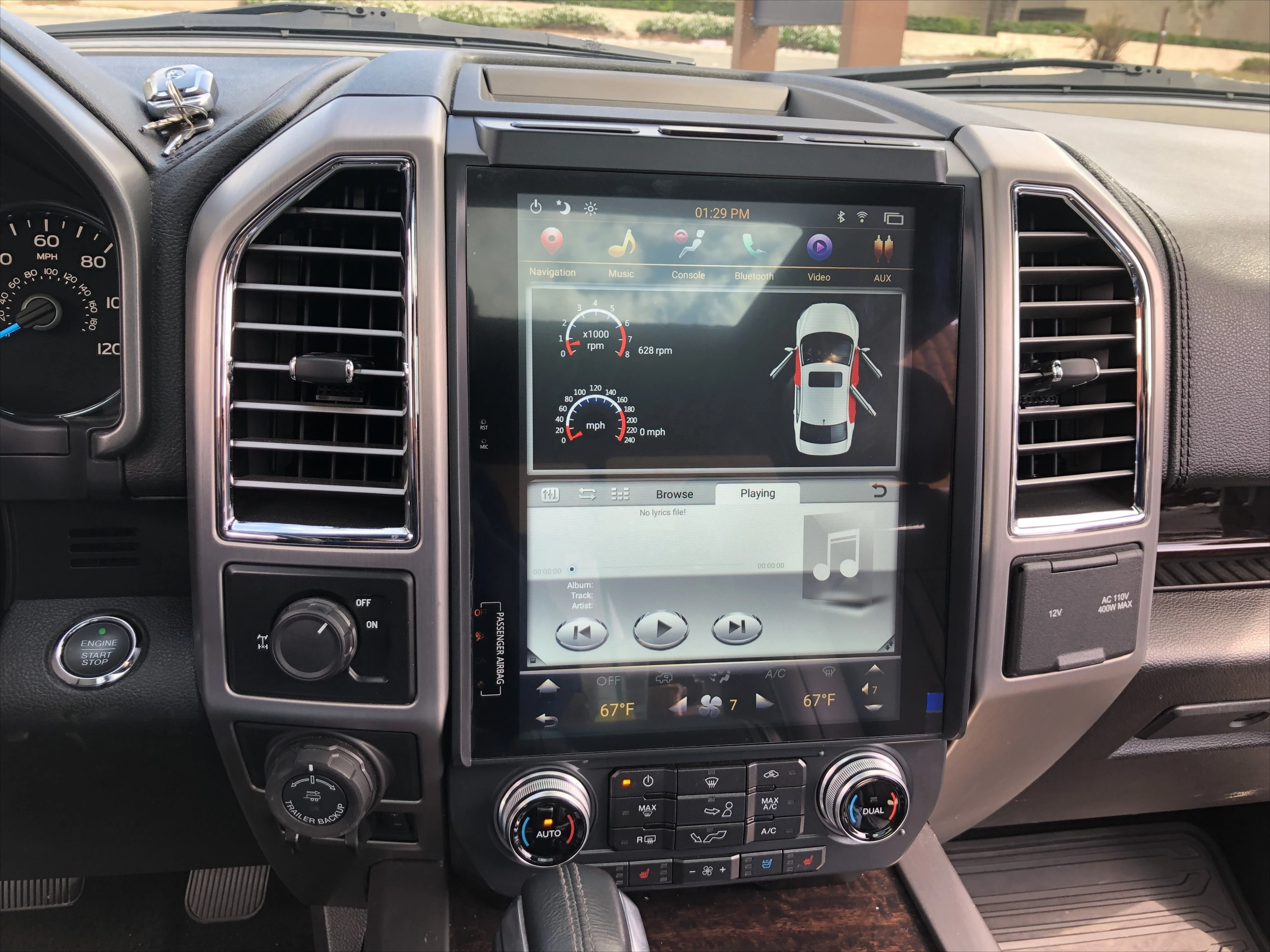 PA 12.1 بوصة HD أندرويد 9 سيارة مشغل وسائط متعددة الملاحة نظام تحديد المواقع ل-فورد F-150 F-250 F-350 F-450 F-550 2015-2020 راديو السيارة #3