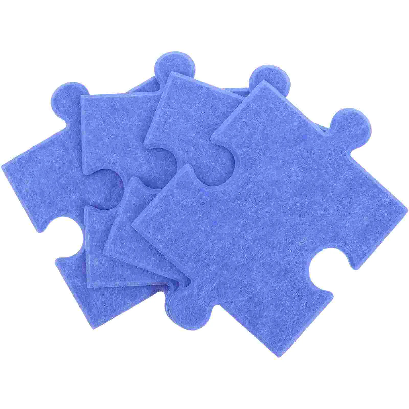 4 Pcs Tile Stickers Felt Board Wall Cloud Wallpaper Decorations Pin Baby Room DIY Puzzle Blue Blank Jigsaw to Draw Child