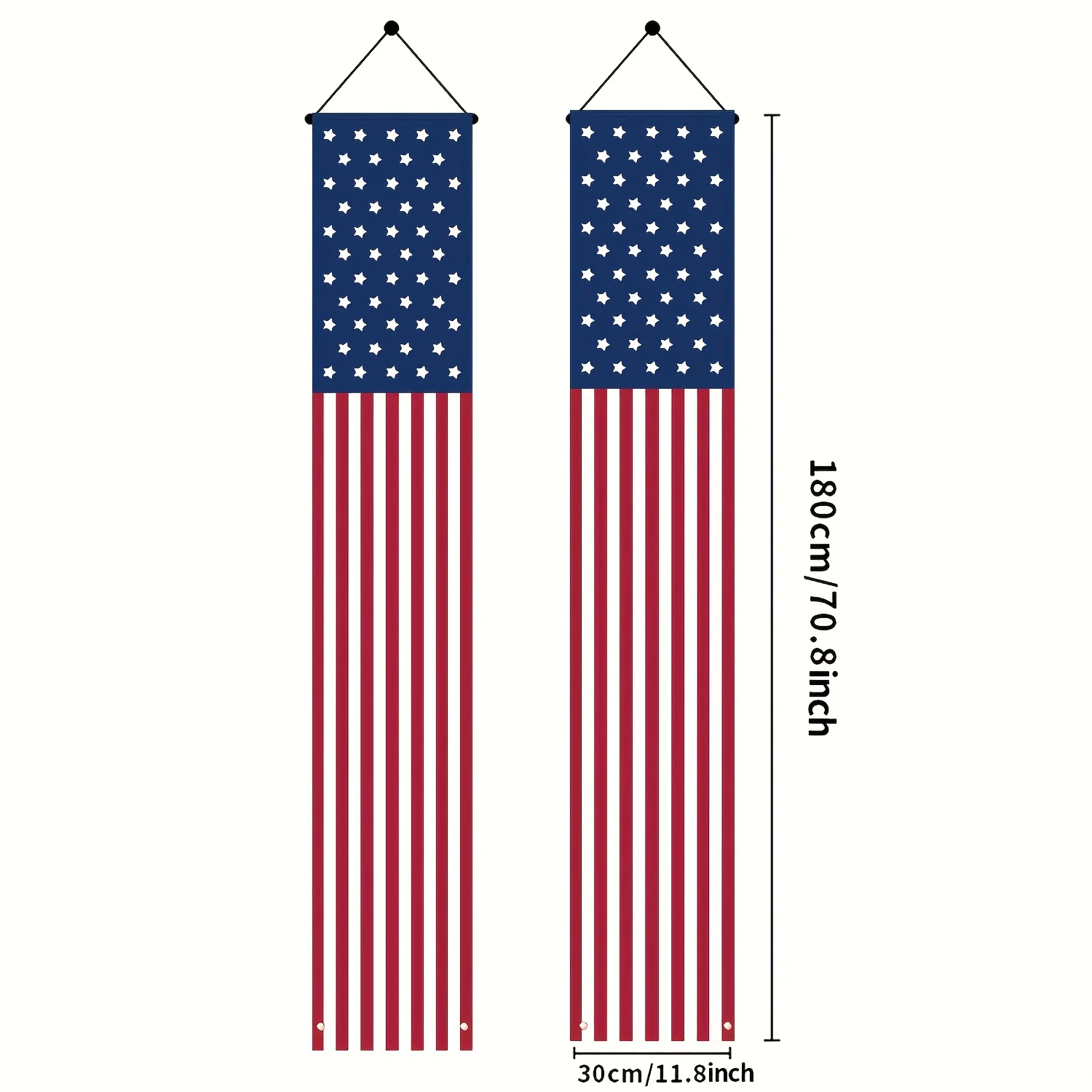 Front Door Hanging Decor 2Pcs 4th of July Patriotic Door Banners USA Flag Porch Signs for Independence Day Party Decorations