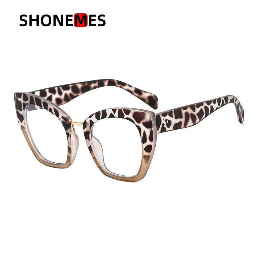 Shonemes Cat Eye Glasses Stylish Anti Blue Light Eyewear Big Frame Optical Computer Eyeglasses Black Tortoise for Women