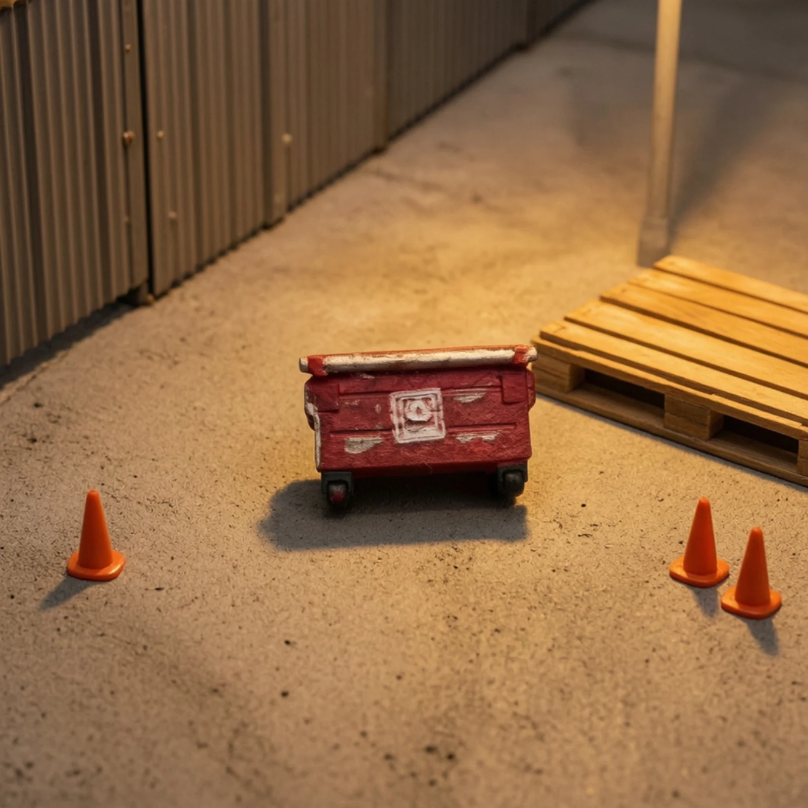 Miniature Trash Can Resin Mini Trash Bin Model Waste Bin with Wheels Open-Top Prop Rectangular for Hobbyists, Dioramas