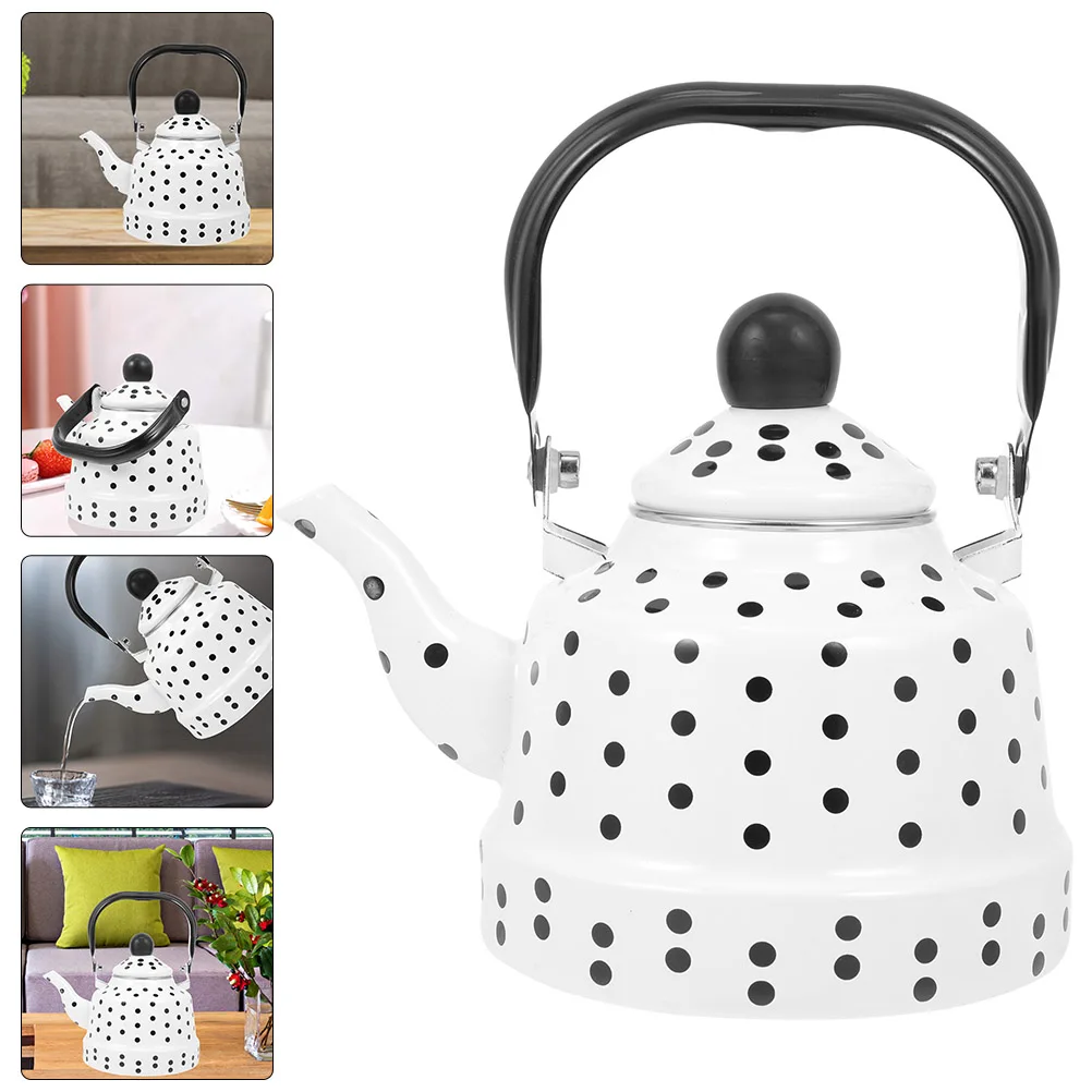 

Enamel Kettle Tea Pot Stovetop Vintage Patterns Water Boiling Household Teapot Christmas Kitchen Essentials Portable