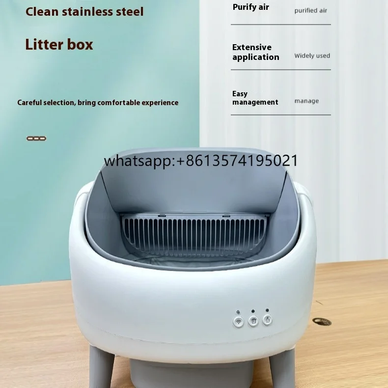 

TFully Enclosed One-Button Smart Cat Box Electric Pet Intelligent Cat Box With Shovel For Excrement