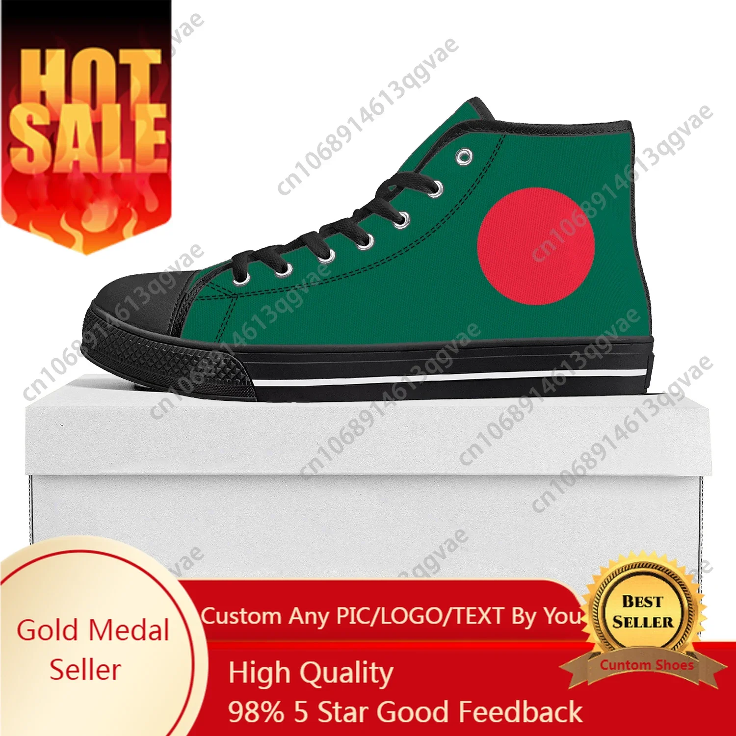 

Bangladesh Flag High Top High Quality Sneakers Mens Womens Teenager Canvas Sneaker Bangladesh Casual Couple Shoes Custom Shoe