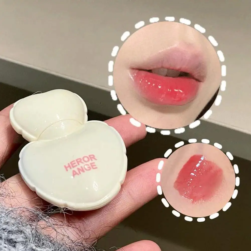 Rossetto liquido in vetro a specchio a forma di cuore carino a forma di amore rosa acqua leggera macchia per labbra tinta tazza antiaderente lucidalabbra e fard trucco coreano