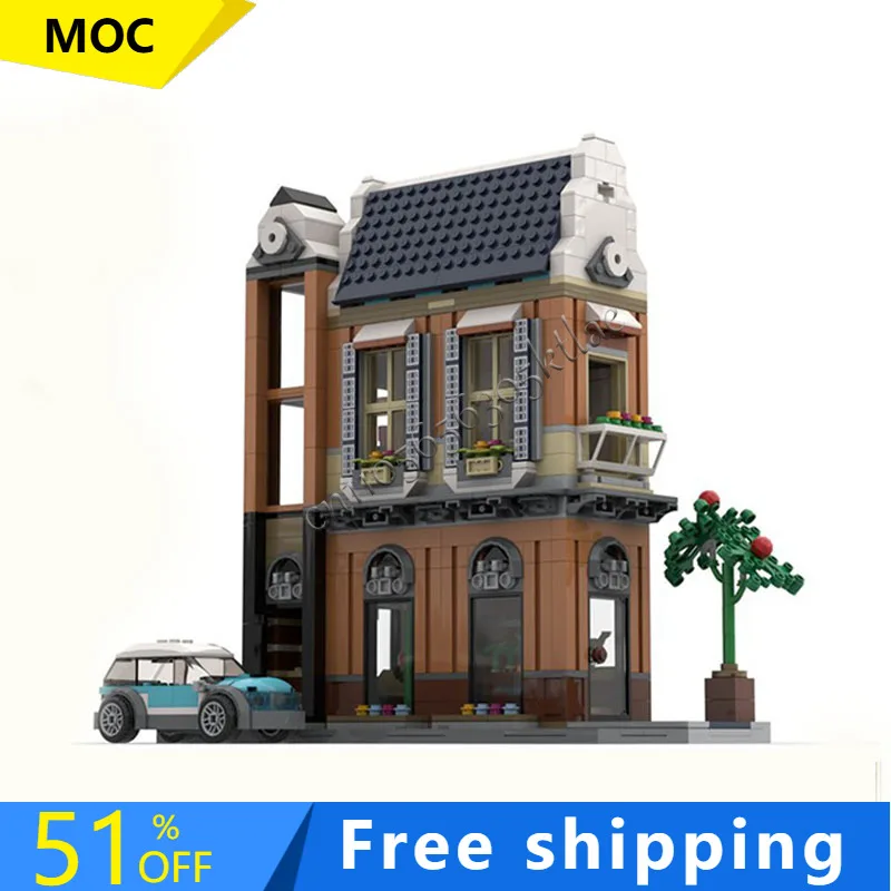 

HOT 856 PCS Farmer's Store Modification Modular Building Block Retro Architecture Model Display Toy Kids Assembly Birthday Gift