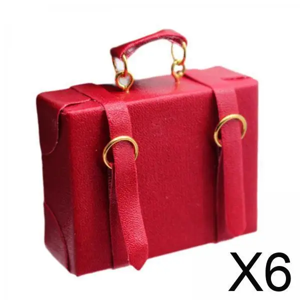 6x1:6 1:12 مقياس صندوق الأمتعة حقيبة مصغرة نموذج دمية خشبية ملحق