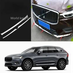 Chrome decoration For volvo xc60 2018 2019 2020 2021 front bumper bright strip net front lip anti-collision decoration sticker