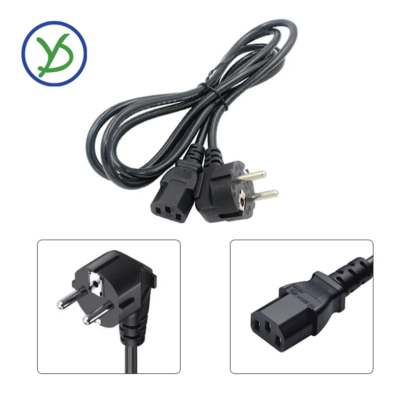 Удлинитель питания, шнур питания из чистой меди, 0,5 м, 1 м, сменный кабель питания для монитора компьютера, нагревателя, принтера и т. д.