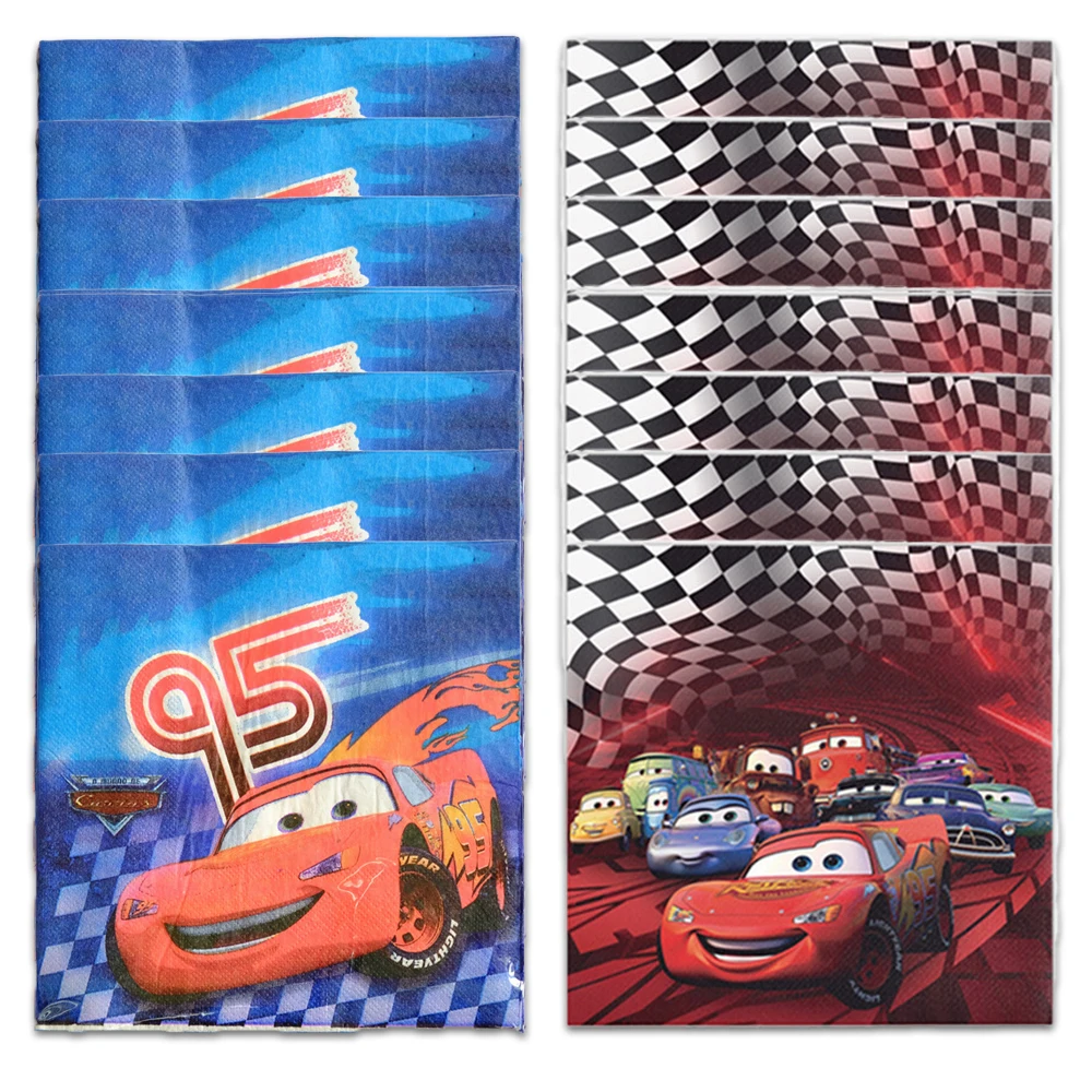 Disney Cars Party Napkins Tableware 20pcs/lot McQueen Birthday Print Dinner Napkins Baby Shower Supplies Decor Tissue