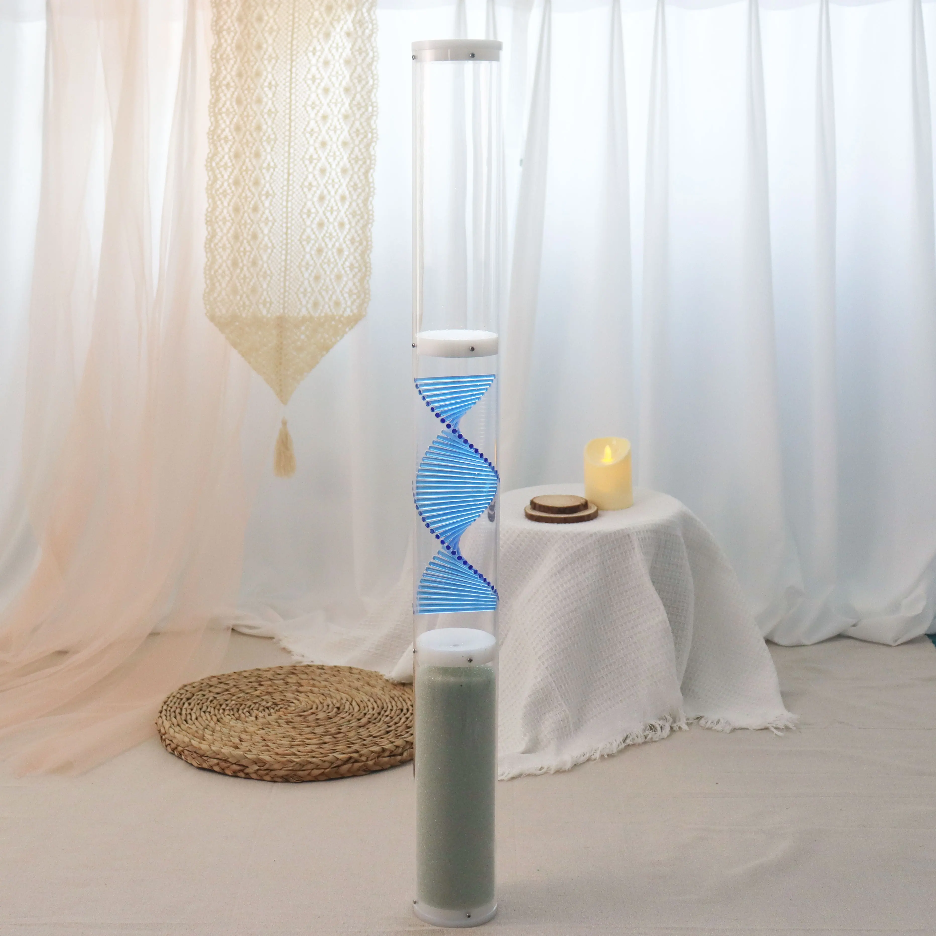 

ZHQH Long Time RainStick 11minutes Color Blue Rain Stick Sound Healing Instrument