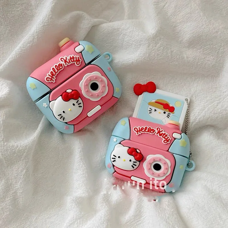 Hello Kitty Y2k Airpods4 Case Cartoon Anime Soft Shell Pink Cute 1 2 3 Pro Cartoon Airpods Cases Kawaii Electronic Accessories