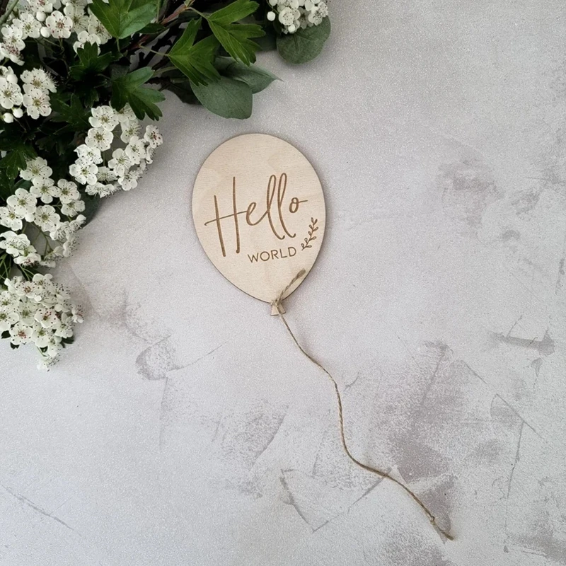 

20pcs Hello World Welcome to the World Newborn Name Sign Plaque Balloon Disc