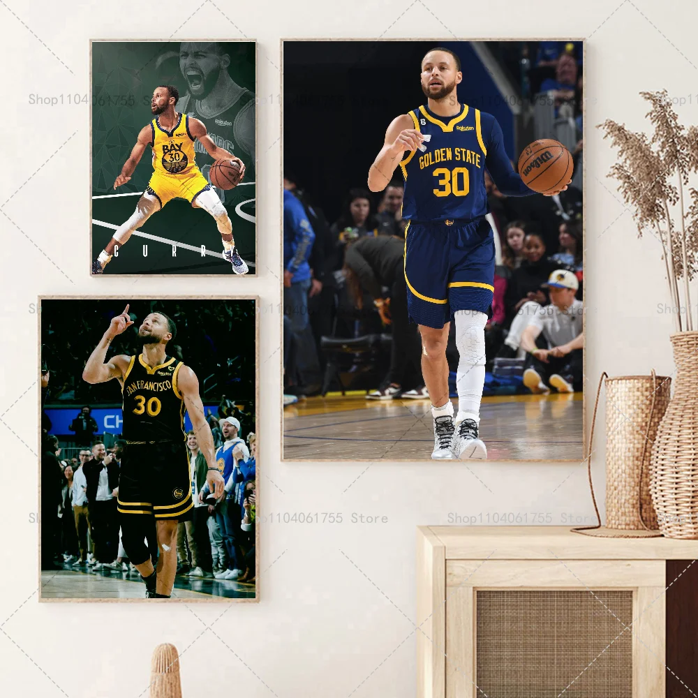 1PC S-Stephen Super Star C-Curry Poster Self-adhesive Art Waterproof Paper Sticker Coffee House Bar Room Wall Decor