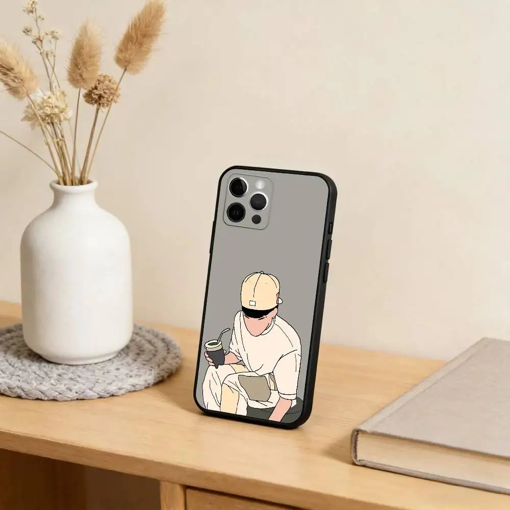 حافظة هاتف M-Milo-J Singer لهاتف iPhone 17,16,15,14,13,12,11 Plus، Pro Max، XS، غطاء أسود من السيليكون الناعم