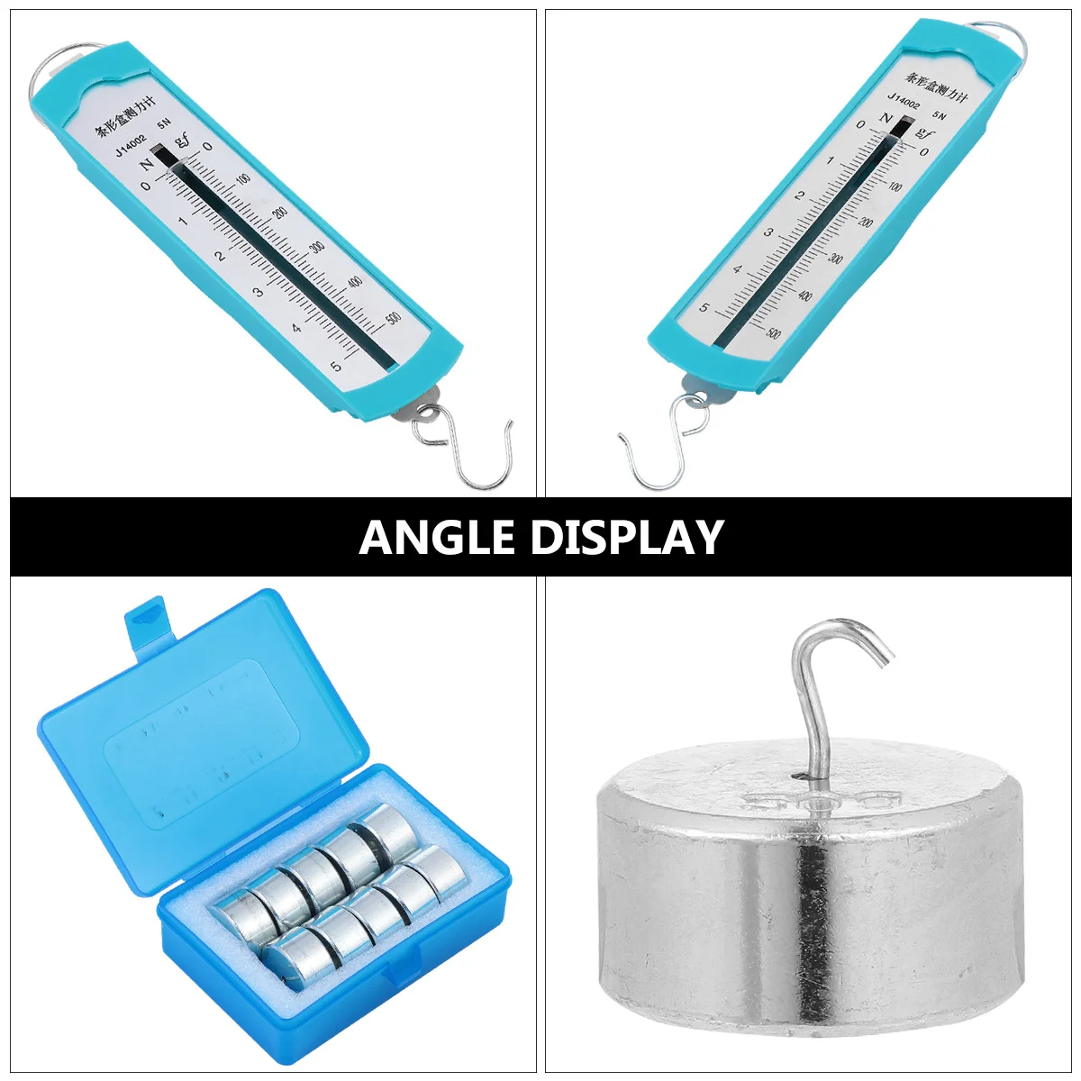 

1Set High Precision Dynamometer Physics Teaching Instrument 11 Pieces Metal Hook Codes Classroom Force Mass Measurement Tool