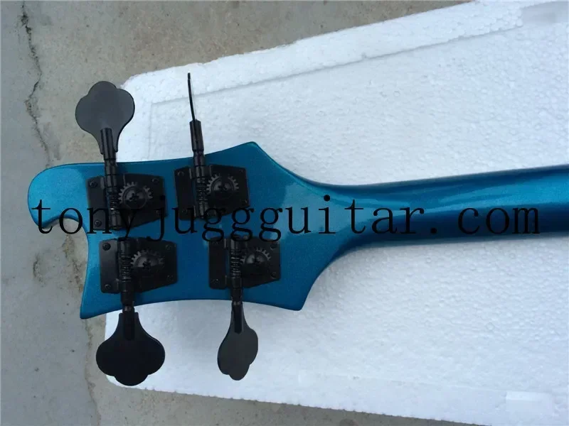 Custom 4 Strings Metallic Blue 4003 Electric Bass Guitar Black  Triangle MOP Fingerboard Inlay Awesome China Guitars