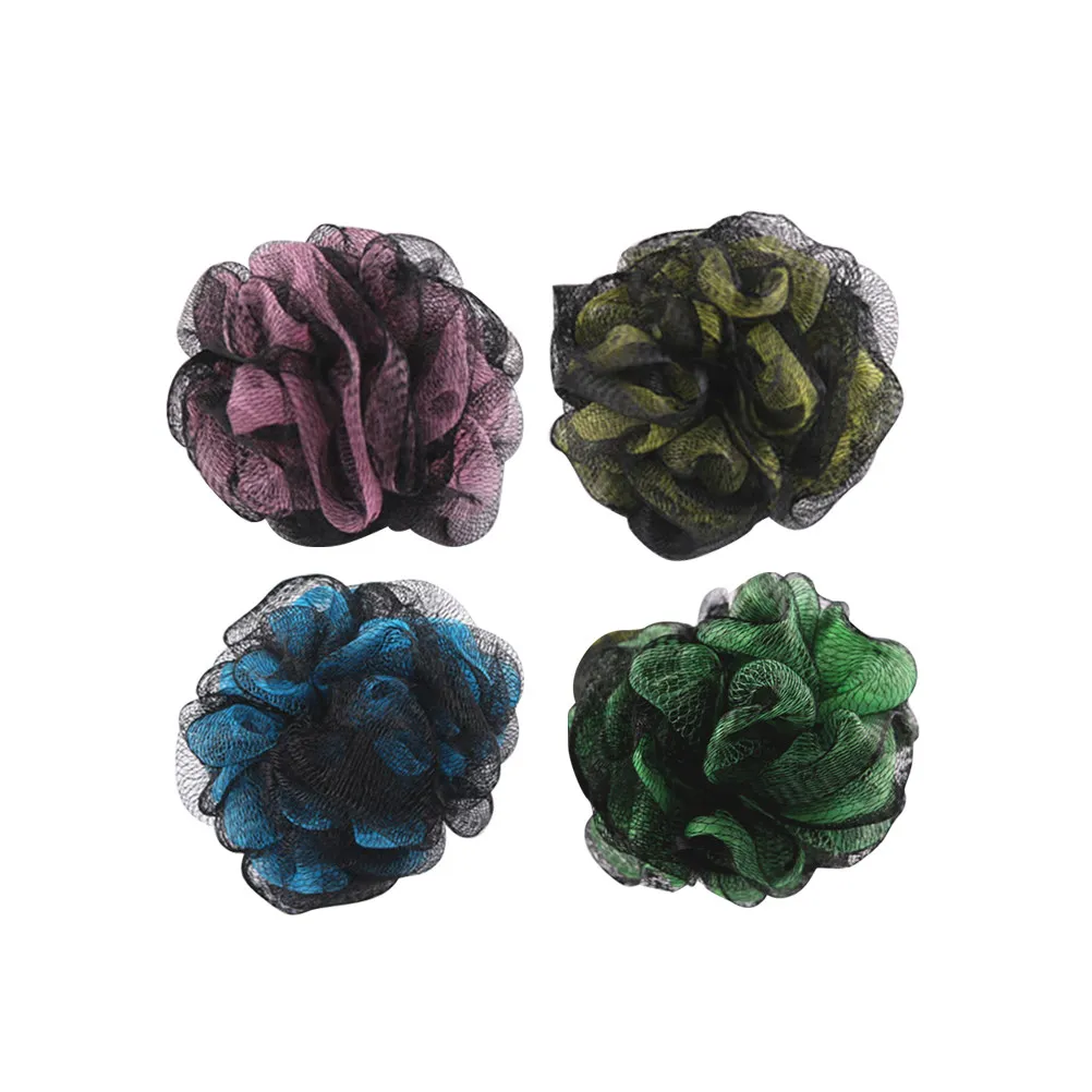 4Pcs Colorful Double Color Shower Ball Large Mesh Sponge Soft Bath Ball Quick Dry Mesh Pouf Skin Care Bath Supplies