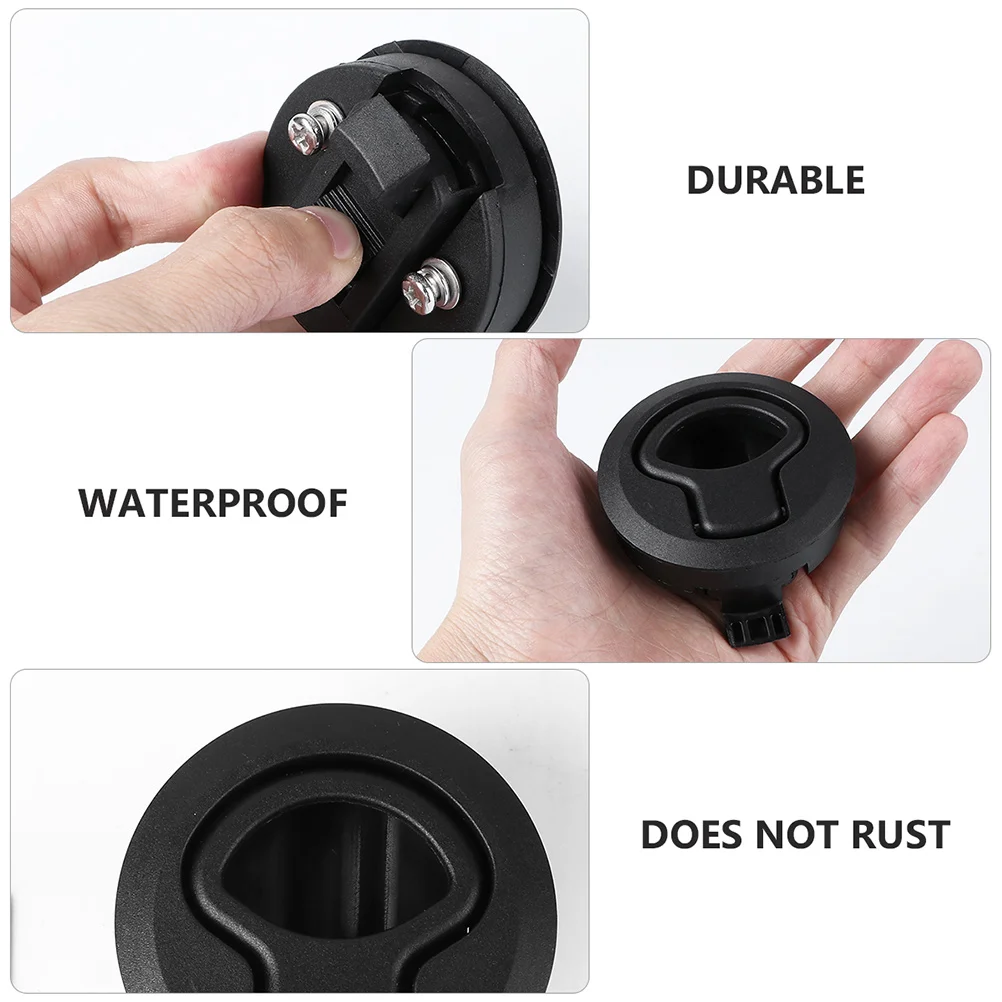 

Flush Mount Black Plastic Latch for Boat Hatch Deck 2 Inch Hole UV Stabilized Durable Marine Cabinet Hardware Locking latch