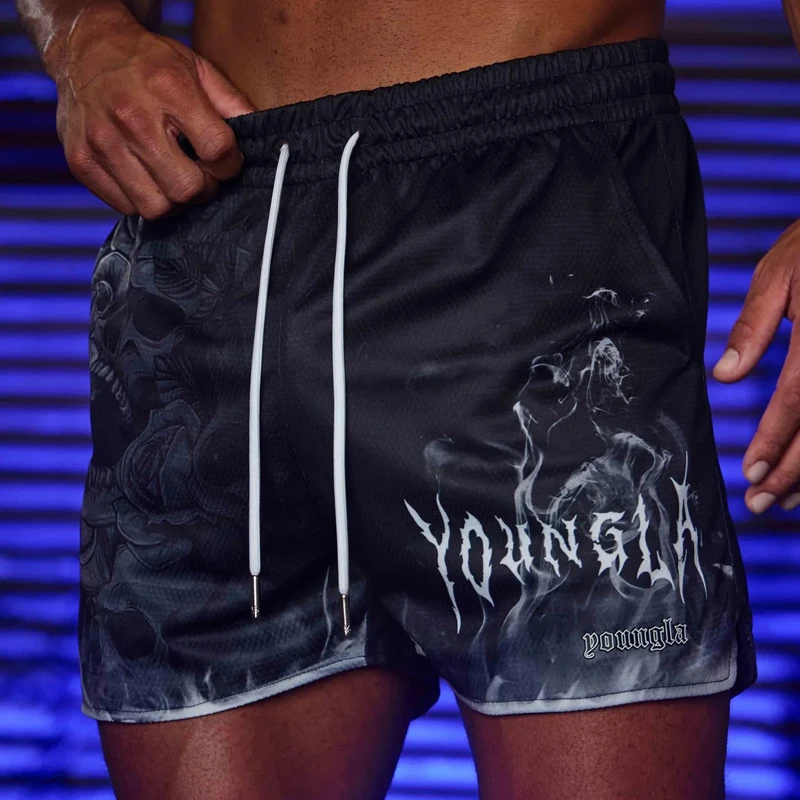 Shorts courts respirants de style américain pour hommes, pantalons de plage d'entraînement de course, shorts de sport d'été, fitness, séchage rapide, nouveau