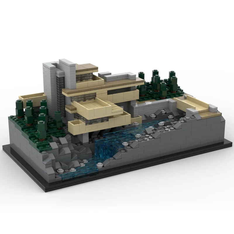 Kreatives Modulares Architekturmodell „Fallendes Wasserhaus“ – DIY-Bausatz für Kinder, Puzzle-Bausteine, Montage-Spielzeug, Sammlerstück für Erwachsene, Geschenk – Detail 1