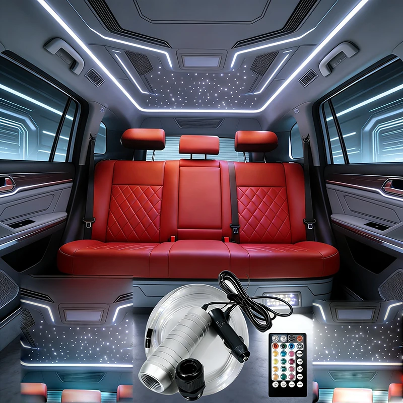 

Радиочастотное управление Оптоволоконный светильник Кабель двигателя Звездный эффект Потолочные светильники серебряная лампа RGB LED 6 Вт Несколько автомобильных оптических освещений Смарт