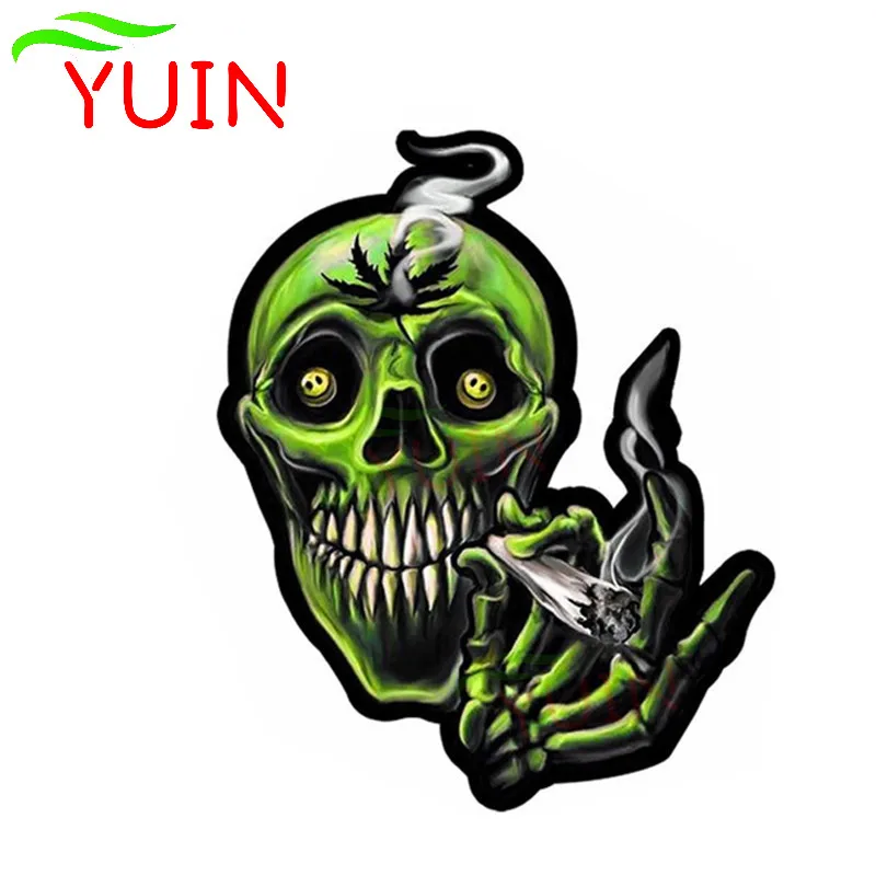 Personalized Customization Smoking Skull Cars Styling Car Sticker Fashion PVC Decorative Accessories Waterproof Decals 13*13cm